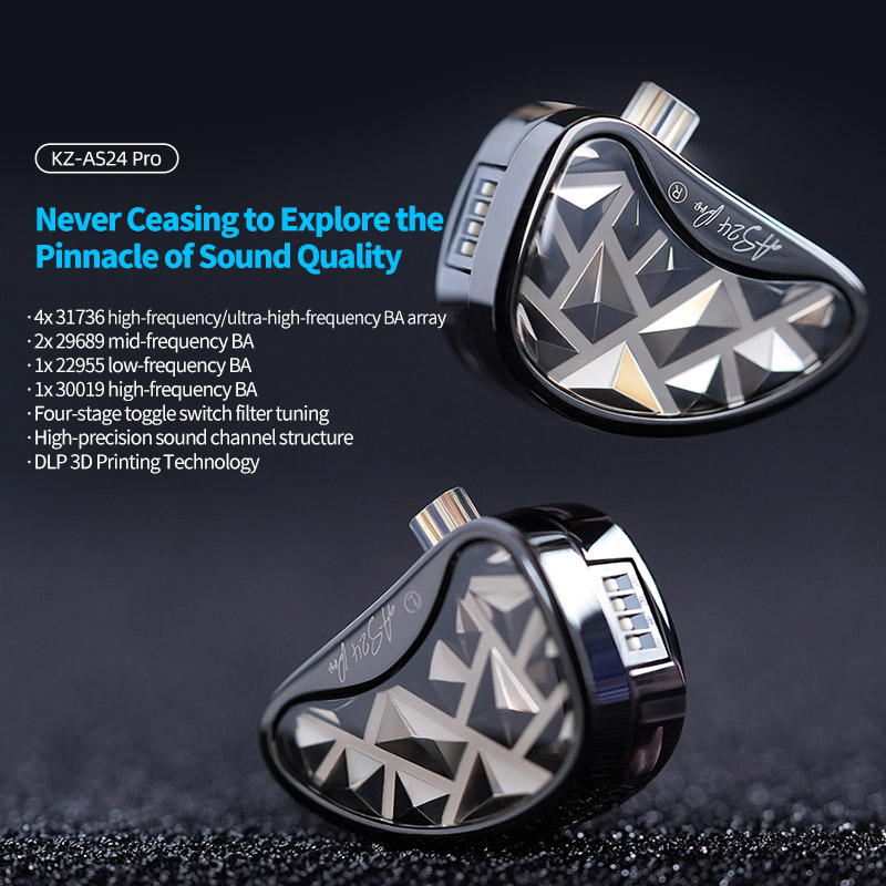 Planar Magnetic Iem Earphones - KZ AS24 PRO 인이어 유선 이어폰