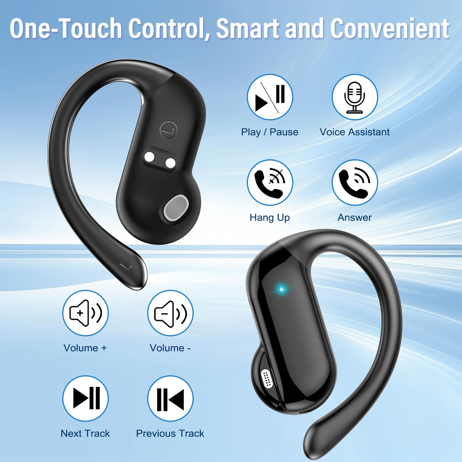 Type C Wired Earphones With Mic - 2026 오픈형 이어버드 블루투스 5.4 무선